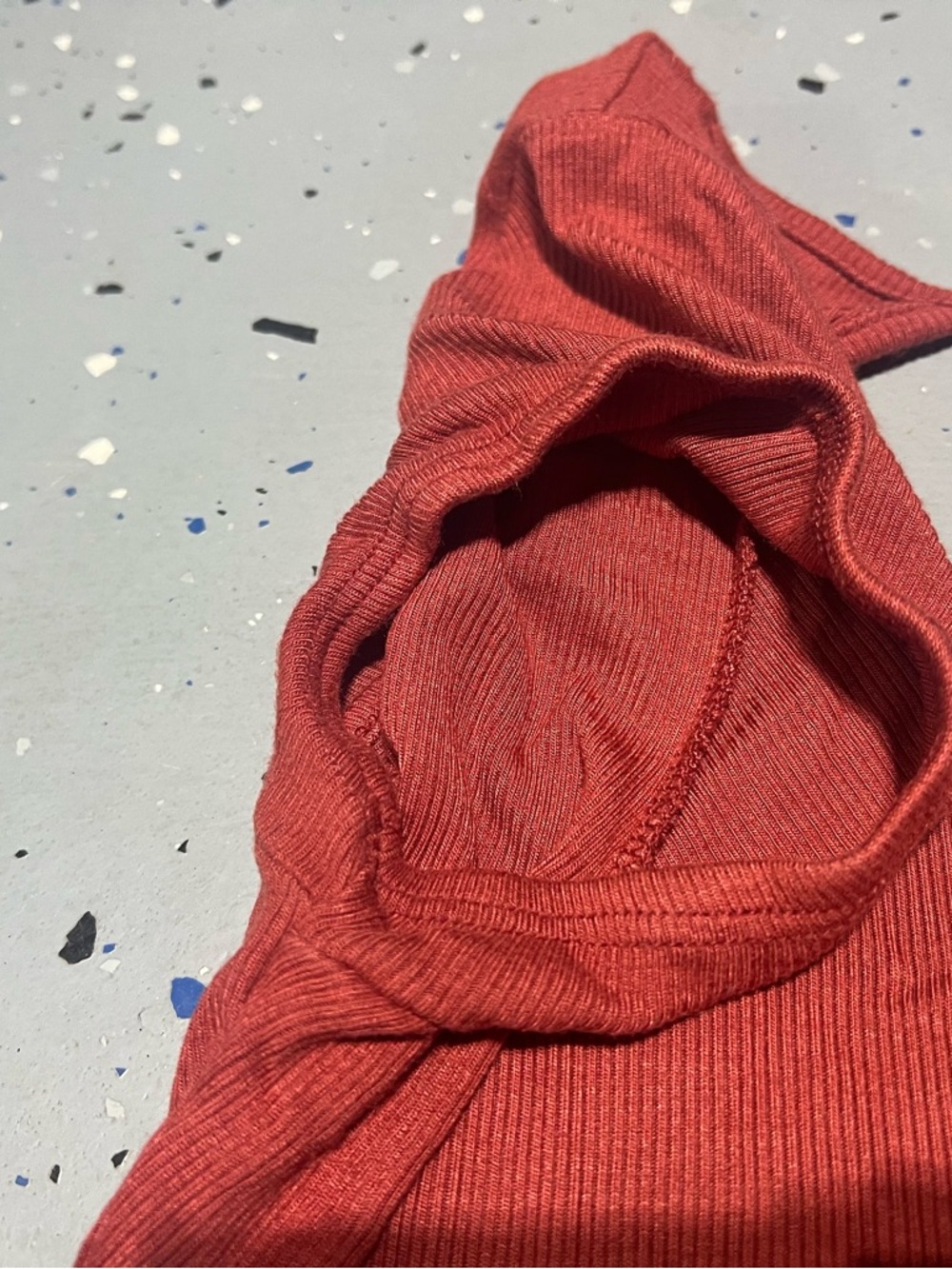 Better Be Rust Red Tie-Front Ribbed Crop Top - Picture 2 of 5